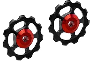ZCYKJ 2 pulegge per deragliatore posteriore, 2 pezzi in lega di alluminio per bici da strada, mountain bike, deragliatore, puleggia di ricambio per nero/rosso/oro/si