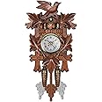 SAGAQ Cuckoo Clock - Black Forest Cuckoo Clock, 2023 New Cuckoo Wall Clock Chime Alarm Clock Retro Exquisite Wooden Living Room Clock (C)