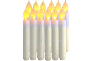 12pcs Flameless LED Candles Lights Battery Operated Votive LED Taper Candles for Christmas Wedding Birthday Party Halloween Room Decorations,6.5 x 0.9Inch