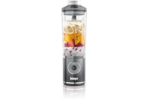 Ninja Blast Max mixeur portable, 570 ml, rechargeable, tasse et couvercle étanche, 3 fonctions de mixage, fait des smoothies, des boissons protéinées et des granités, Gris froid BC251EUGY