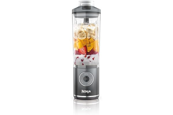 Ninja Blast Max mixeur portable, 570 ml, rechargeable, tasse et couvercle étanche, 3 fonctions de mixage, fait des smoothies, des boissons protéinées et des granités, Gris froid BC251EUGY