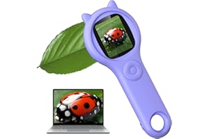 WUISOLQP Microscope For Kids Microscopes, Handheld Digital Microscopes Educational Science Toys, Mini MicroscopeWith 2'' Inch Screen,500x toys for 4 5 6 7 8 9 10 11 12 Boys Girls (Purple）