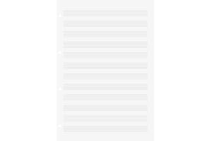 Brunnen - Ricariche di fogli per raccoglitore ad anelli, formato A4, 70 g/mq, 4 fori, rilegatura a pentagramma a 12 righe