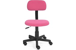 FurnitureR Sedia ergonomica per scrivania per computer, senza braccioli, colore: rosa