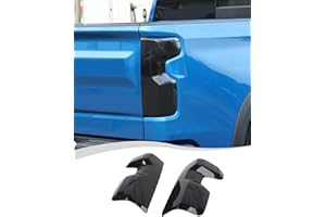 Hoolcar Tail Light Lamp Cover Guard Trim Bezel Frame Decor Exterior Accessories Compatible with Chevrolet Silverado 2022 2023, Smoked Black