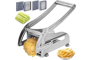 DASIAUTOEM Pommesskärare rostfritt stål, potatisskärare av rostfritt stål, 2 skärstorlekar för individuell pommestjocklek, po