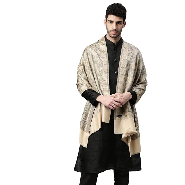 Stola Uomo Pashmoda Kaani - Sciarpa Kashmir Lusso 71x203 Cm Lana - Foto 9