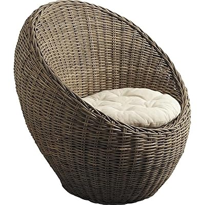 AUBRY GASPARD Fauteuil Boule en Poelet gris
