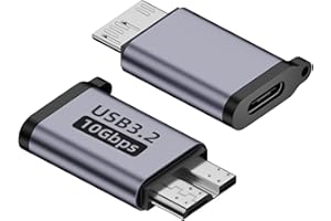 Vidacharmy 2 Stück Adapter Typ C auf Micro USB 3.0, 10 Gbps USB C Buchse auf Micro B Stecker Daten Ladekabel Adapter kompatibel mit Toshiba, Seagate, WD, Galaxy S5 Note 3, HDD usw