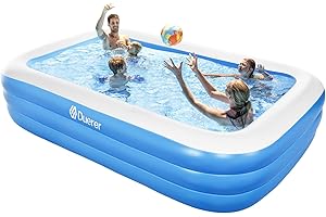Duerer Inflatable Swimming Pools, 241cm x 142cm x 56cm Inflatable Paddling Pools for Kids Toddlers Adults, Full-Sized Family Blow up Pool Inflatable for Backyard Garden Outdoor, Easy Set