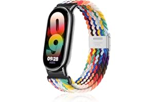 Niboow Armband für Xiaomi Smart Band 8 (Xiaomi Mi Band 8), Herren Damen Elastisch Geflochtene Ersatzarmbänder, Nylon Ersatzband Armband für Xiaomi Smart Band 8 (Xiaomi Mi Band 8)