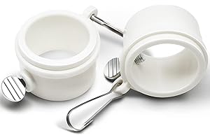 Anley - Set di anelli di montaggio per asta portabandiera in plastica da 3,5 cm, ideali per asta portabandiera con diametro massimo di 3,5 cm e bandiera con 2 occhielli (bianco, confezione da 2)