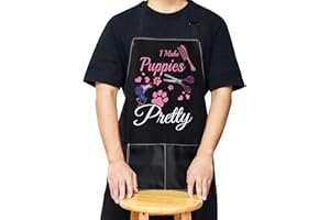 WZMPA Delantal de peluquero para perros con bolsillo para perros con regalo de aseo I Make Puppies - Delantal ajustable para perro estilista