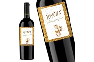 COUSIOTS Étiquette personnalisée - Joyeux Anniversaire - Bouteille de vin - Cadeau Original - vin Anniversaire - Bouteille Anniversaire