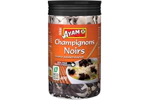 Ayam Champignons Noirs, 100% Ingrédients Naturels, Champignons Déshydratés, Saveurs d'Asie, Pour soupe et nouilles, Sans Gluten, Sans Conservateurs ni Additifs - 40g - 1pc