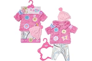 ‎BABY BORN BABY born Flauschmantel Outfit mit Jacke und Leggins, Mütze und Stiefeln für 43 cm Puppen, 833834 Zapf Creation