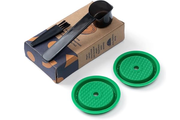 Capsules de café Vertuo rechargeables DISQUES Filtres réutilisables Dosettes de café rechargeables , compatibles avec les dosettes VERTUOLINE & VERTUO (green 2 pcs)