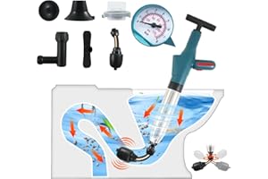 CUPEOHOME Toilet Unblocker Heavy Duty Toilet Plunger with 360° Unclogging Head, Plunger Sink Unblocker for Unblocking Toilets, High Pressure Plunger Kit for Unblocking Toilet Shower Floor Drain and Pipe Clog