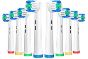 ‎ANJOCARE AnjoCare Zamienne głowice do szczoteczek Oral B,8 sztuk, elektryczne końcówki do szczoteczek do zębów Oral B Brązowe,wielokrotnego ładowania,kompatybilne z Oral B Pro1000/3000/5000/7000,Vitality...