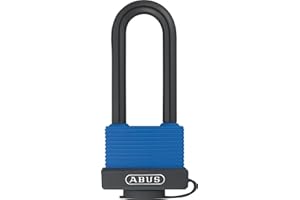 ABUS Kłódka mosiężna Aqua Safe 70IB/45HB63 z wysokim pałąkiem, odporna na warunki atmosferyczne, pałąk ze stali nierdzewnej dla dodatkowej ochrony przed korozją, powłoka z tworzywa sztucznego, ABUS, poziom bezpieczeństwa 5