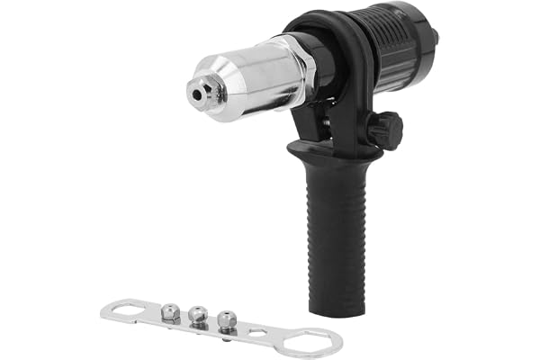 Yuhtech Adaptateur Riveteuse, Kit d'adaptateur de Pistolet à Riveter pour Perceuse électrique sans Fil, Pistolet à Riveter électrique Rivetage Outil
