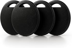 Oscanna Air Tracker 4-Pack – Works with Apple Find My App, GPS Finder for Keys, Wallet, Pets & Bags BLACK