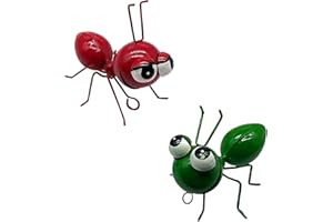 Nogsay Décoration de fourmi en métal, décoration de jardin pour l'extérieur, figurines en métal, statues de jardin pour l'intérieur et l'extérieur (2 pièces)