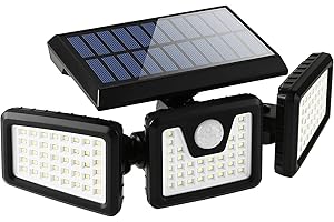 ‎FLOWOOD FLOWood 118LED Solarlampen für Außen, IP65 Solar Bewegungsmelder, Drehbare Gartenleuchten, Super Helle Außenwandleuchten für Garten 1 Stück [Energieklasse A++]