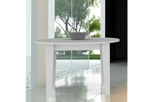 YELLOWSHOP Yellow shop - Tavolo tondo allungabile in legno Ø 120/155xH76 cm ARTUR Bianco frassinato, Cemento, Olmo Perla (Bianco frassinato)