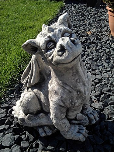 Riesiger Drache Steinfigur Feng Shui Dragon aus Steinguss, frostfest