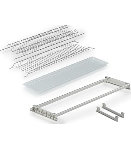 Scolapiatti da incasso inoxmatic tecnoinox, lunghezza 450