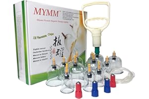 MYMM 26 Ventouse/Cupping Cups Ensembles de ventouses de massage de thérapie chinoise traditionnelle biomagnétique professionnelle Kit de ventouses sous vide domestique/chinois Aspiration Hijama (12)