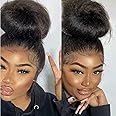 ten chopsticks Kinky Straight Hair Wig 360 HD Transparent Lace Front Wig Human Hair Wigs 150% Density Yaki Straight Human Hair Wig for Women Full End Glueless Brazilian Hair 360 HD Lace Wig 16 inch