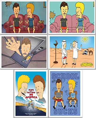 Beavis and Butthead Set of 6 Fridge Magnet 50mm x 35mm