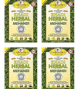 Rishiveda Khadi Herbal Mehandi Pack of 4 (75gm per pack)