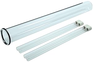 OASE Wacredo Lot de 2 ampoules de rechange UVC 55 W + verre à quartz Oasis pour Bitron 110C avec joint