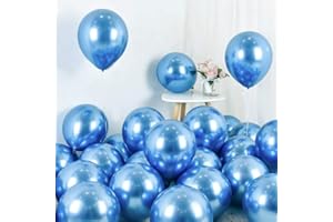DOJoykey Blue Latex Balloon, 20pcs 12inch Metallic Balloons for Birthday Wedding Party Decoration