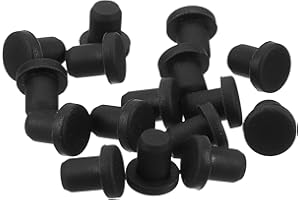 QUARKZMAN 16 Pezzi Tappo in Gomma Nero, 5,5mm Tappo Fori per 5-5,3mm/0,2-0,21" Foro, Copriforo Silicone Coperture per Provetta Laboratorio