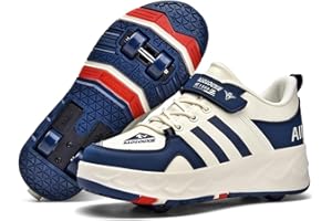 WOWEI Scarpe con Rotelle Bambini Pattini a Rotelle Scarpe Bambini Ragazzi Scarpe da Skateboard Pattini a Rotelle 2 in 1 Scarpe da Pattinaggio Scarpe da Ginnastica con Ruote Ragazze e Donne