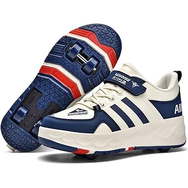 Schoenen met wieltjes, voor jongens en meisjes, sportschoenen met wieltjes, skateboardschoenen, kinderschoenen met wieltjes, skate schoenen, trainers, sneakers, rolschoenen, wit, 34 EU Schoenen met wieltjes, voor jongens en meisjes, sportschoenen met wieltjes, skateboardschoenen, kinderschoenen met wieltjes, skate schoenen, trainers, sneakers, rolschoenen, wit, 34 EU