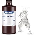 ANYCUBIC Water Washable 3D Printer Resin, 405nm High Precision UV-Curing 3D Resin, Low Shrinkage Standard Photopolymer Resin for 8K Capable LCD DLP 3D Printing(Clear, 1000g)