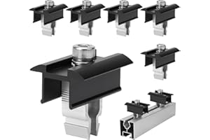 Teokantz 6 Stück Mittelklemme 30mm Schwarz, Verstellbare Solarpanel Verbinder Modulklemmen Solar Photovoltaik Klemmen Solarmodul Halterung Mittelklemme Aluminium Befestigung Montage PV Modul