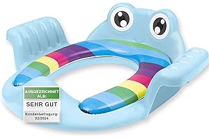 ADRIANO PORCARO AP® I Azul - Asiento de inodoro para niños I Accesorio de inodoro adecuado para todos los inodoros I Accesorio de inodoro para niños y niñas de 1-7 años I Entrenador de baño, asiento de entrenamiento