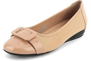 Greatonu Ballerine da donna casual, classiche, di forma quadrata