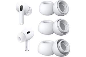CHONGNING 3 Pairs Replacement Earbuds for Airpods Pro with Noise Reduction Hole Silicone Ear Tips for Airpods Pro and Airpods Pro 2nd Generation, Silicone Earbud Tips Fit in The Charging Case(S/M/L, White)