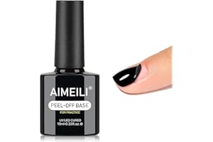 AIMEILI Peelable Base Coat, Nail Gel Polish UV/LED 10ML Clear Peel off Gel Base, Easy Removal Gel Base Coat for Nail Art Beginners, Easy to Apply, No Chips, Durable & Safe