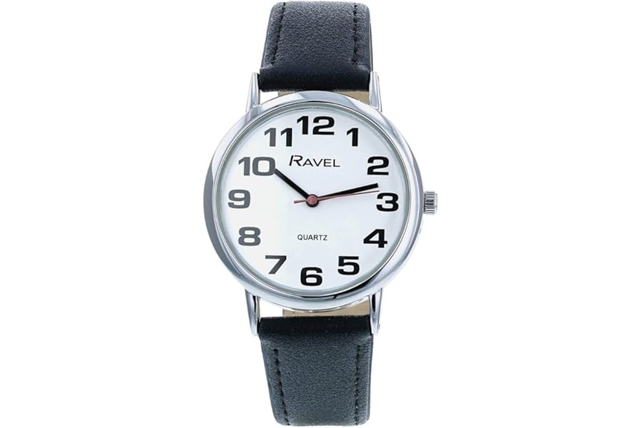Ravel R0105 Big Numbers Analog Quartz Watch for Men and Women