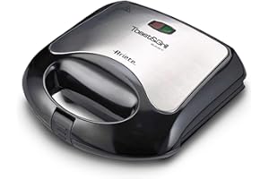 Ariete 1980 Piastra per Panini - Toast & Grill Easy - Griglia elettrica con coperchio - Sandwich maker - Hot dog - Hamburger