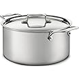 All-Clad BD55508 D5 Brushed 18/10 Stainless Steel 5-Ply Bonded Dishwasher Safe Stockpot Cookware, 8-Quart, Silver