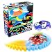 Produktbild Mibote Rennbahn mit LED Race Cars Autorennbahn Spielzeug 220 Stück Flexible Variable Track Set Glow in der Nacht Glühend Autobahn Weihnachtsgeschenk für Kinder